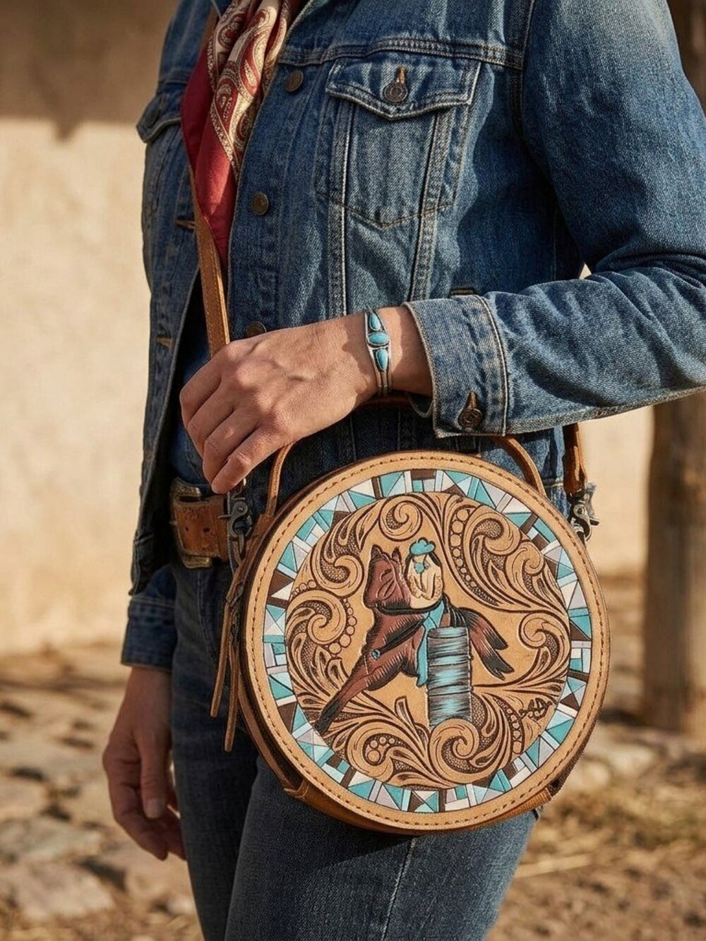 American Darling Western Barell Racing Crossbody Bag